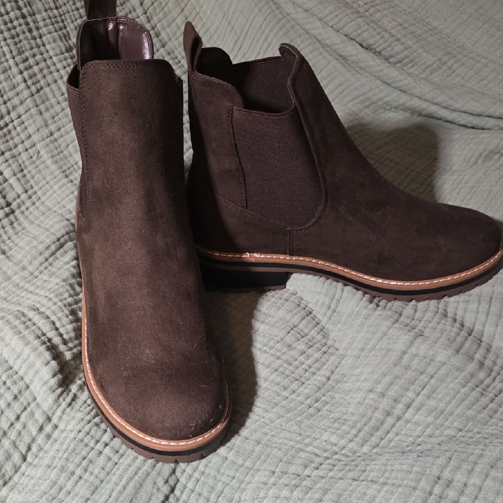 Kenzie Khaki Textile Ankle Boots, NWT